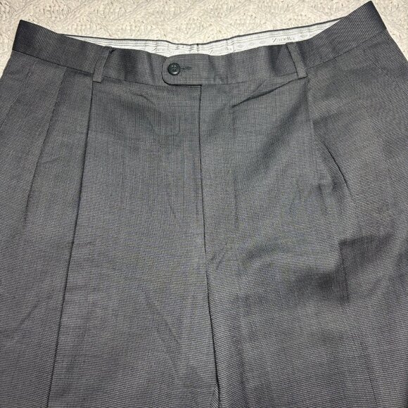 Zanella Bennet Men Gray Pure Virgin Wool Dress Pants Made in Italy Slacks 35x30 - Picture 6 of 11